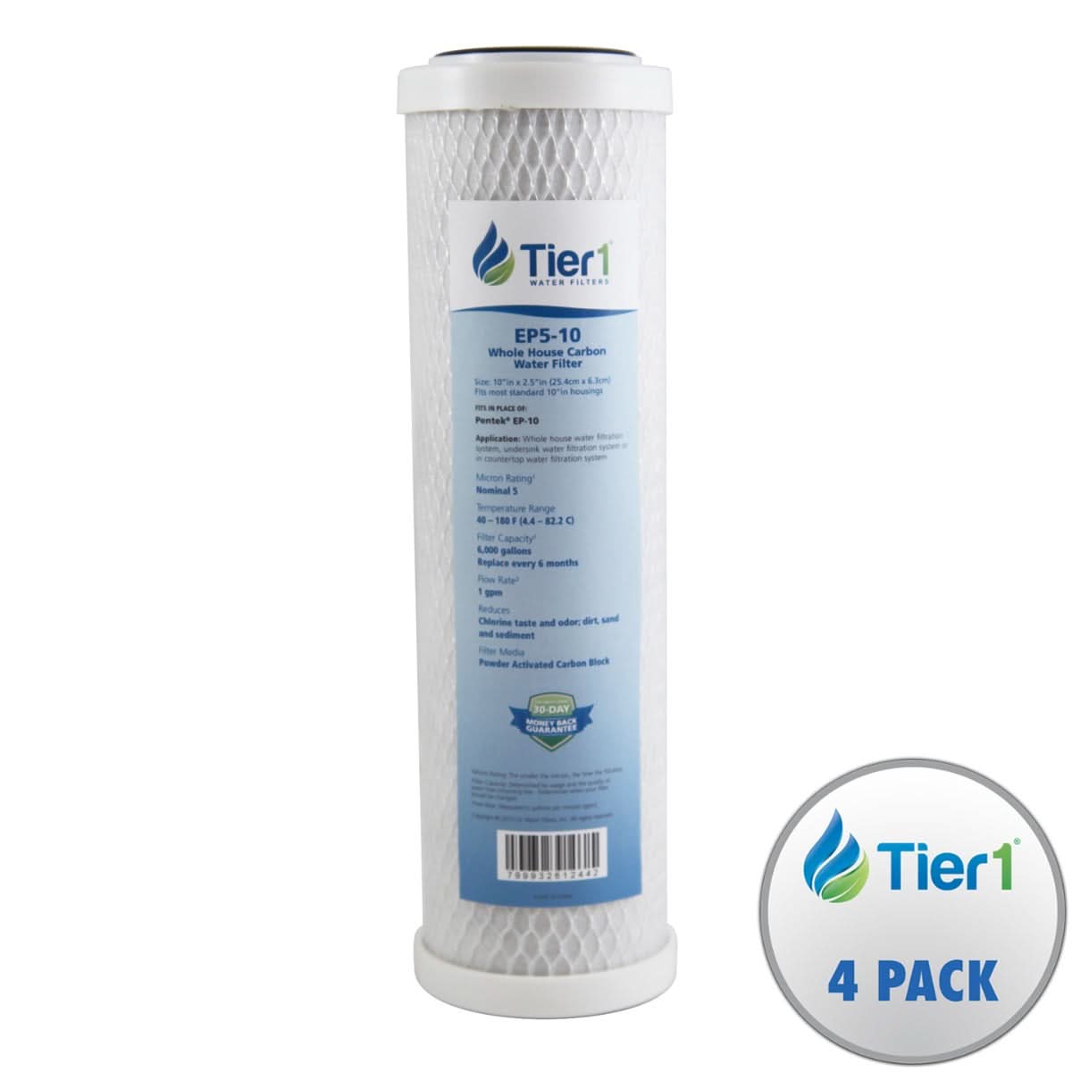 10 X 2.5 Carbon Block Replacement Filter by Tier1 (5 micron) - WaterFilters.NET