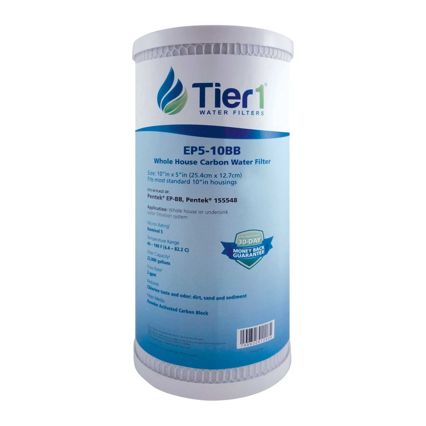 10 X 4.5 Carbon Block Replacement Filter by Tier1 (5 micron) - WaterFilters.NET