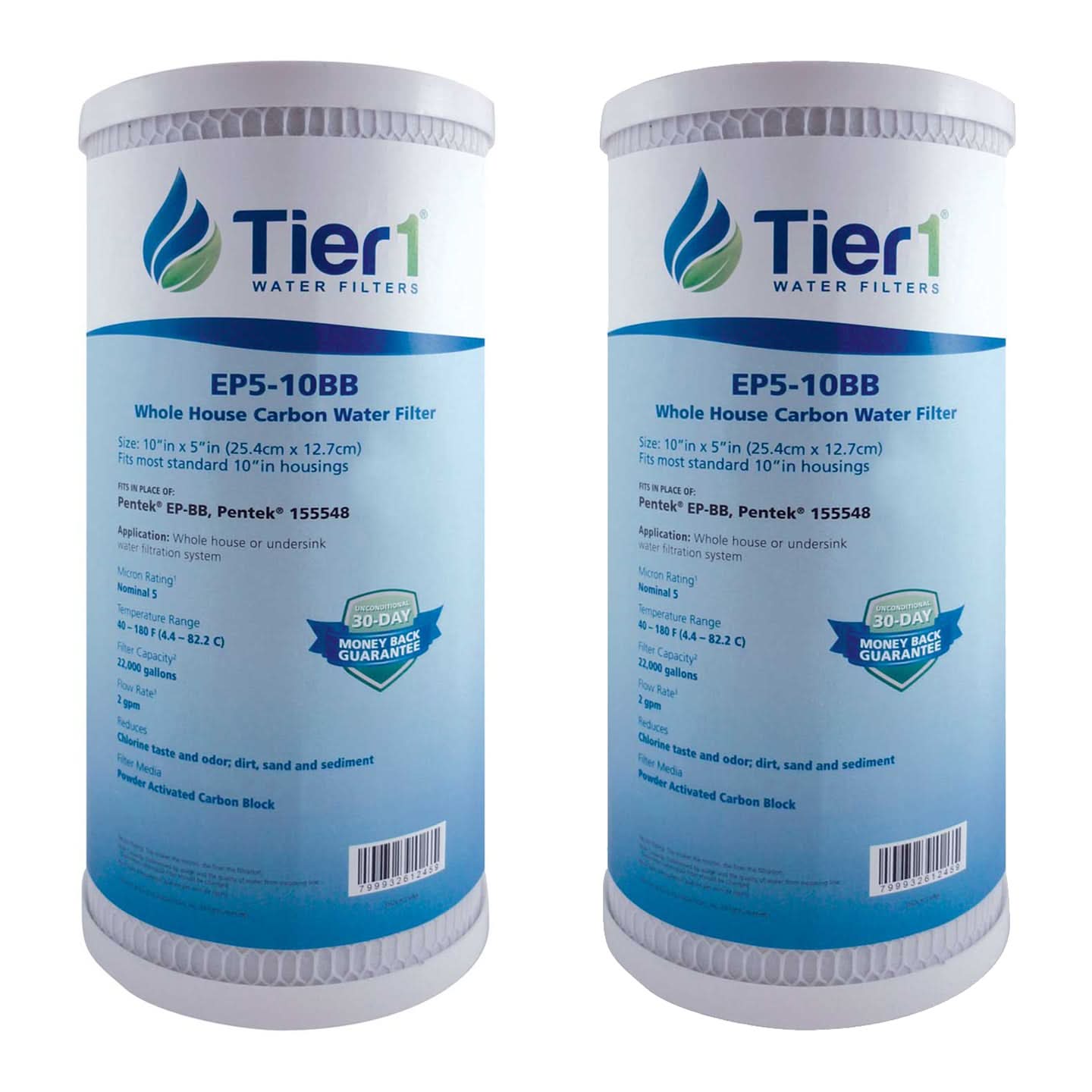 10 X 4.5 Carbon Block Replacement Filter by Tier1 (5 micron) - WaterFilters.NET