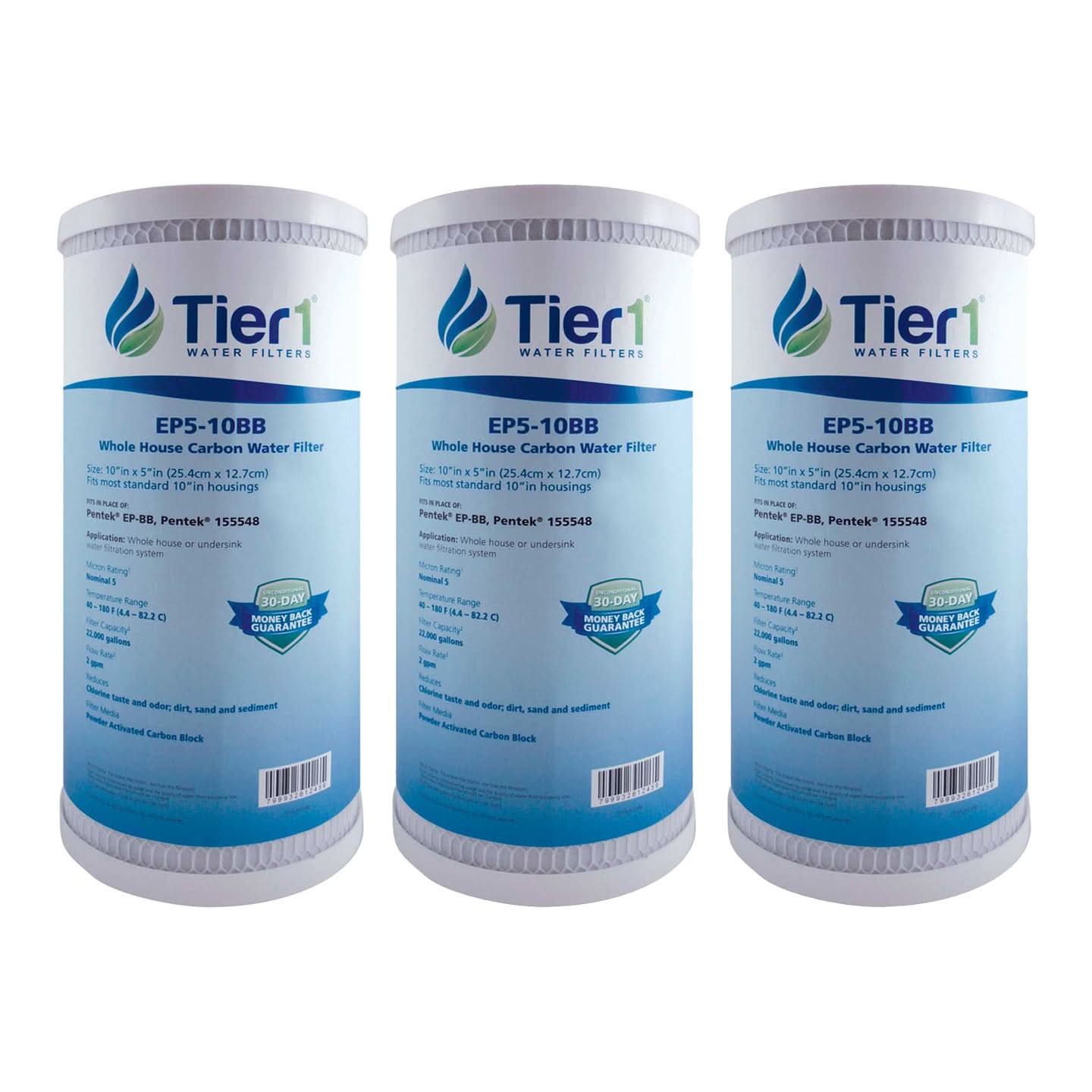 10 X 4.5 Carbon Block Replacement Filter by Tier1 (5 micron) - WaterFilters.NET