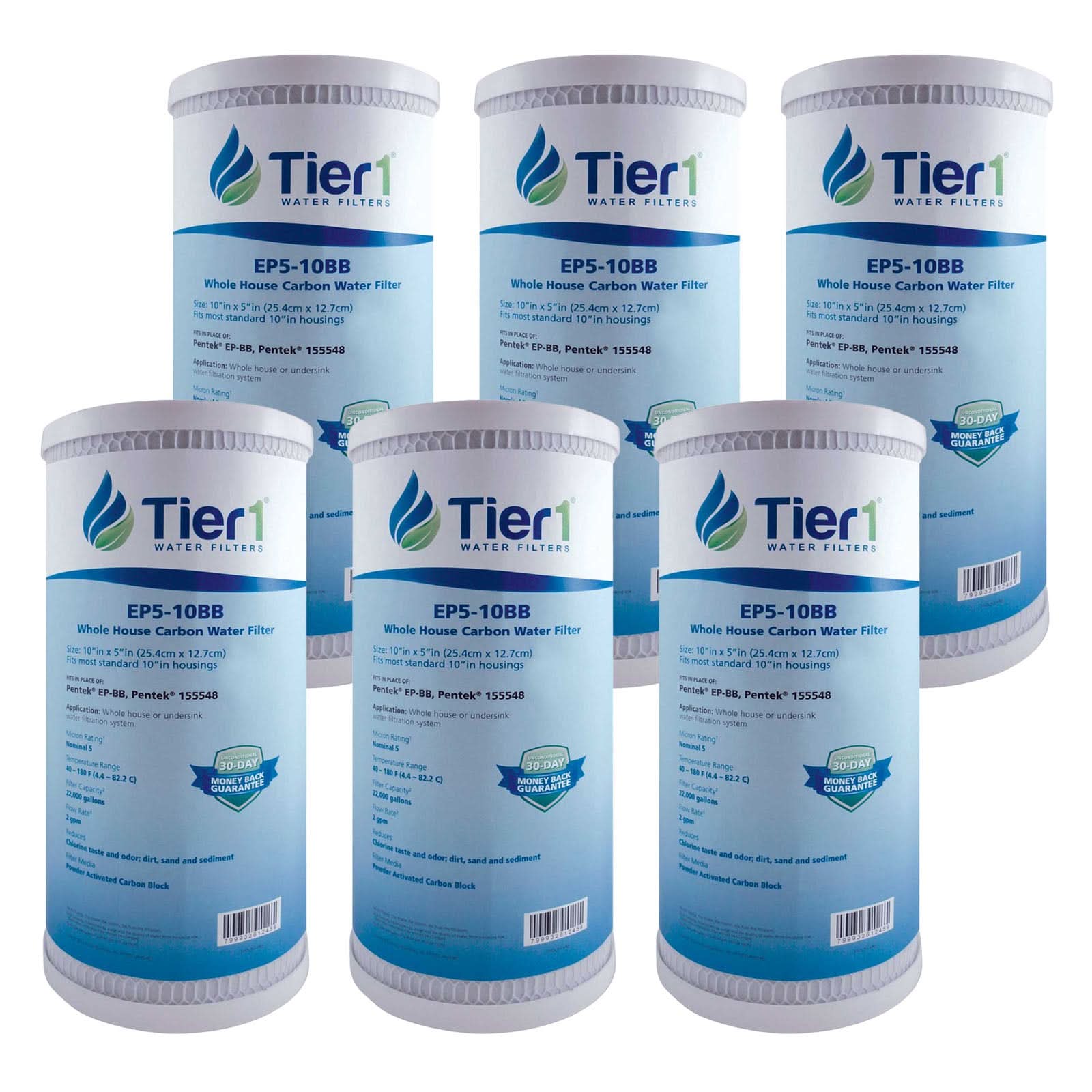 10 X 4.5 Carbon Block Replacement Filter by Tier1 (5 micron) - WaterFilters.NET
