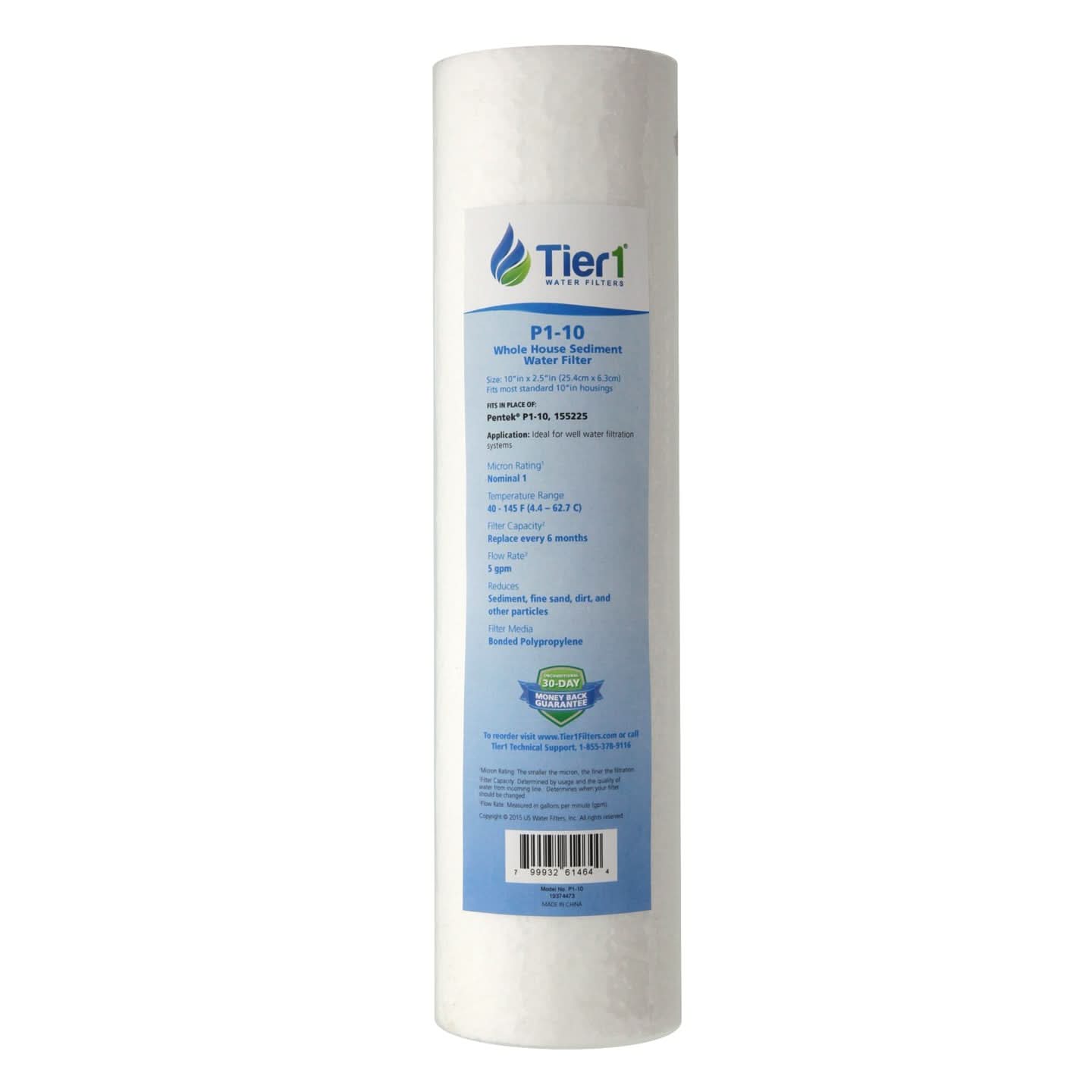 10 X 2.5 Polypropylene Replacement Filter by Tier1 (1 micron) - WaterFilters.NET