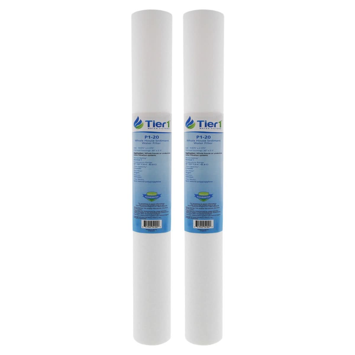 20 X 2.5 Spun Wound Polypropylene Replacement Filter by Tier1 (1 micron) - WaterFilters.NET