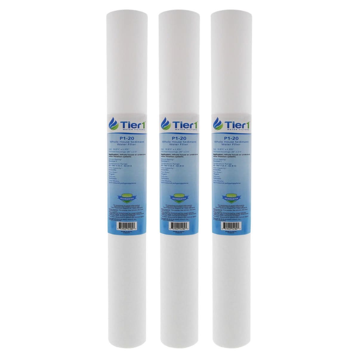 20 X 2.5 Spun Wound Polypropylene Replacement Filter by Tier1 (1 micron) - WaterFilters.NET