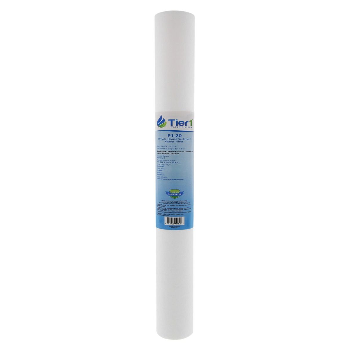 20 X 2.5 Spun Wound Polypropylene Replacement Filter by Tier1 (1 micron) (With Label)