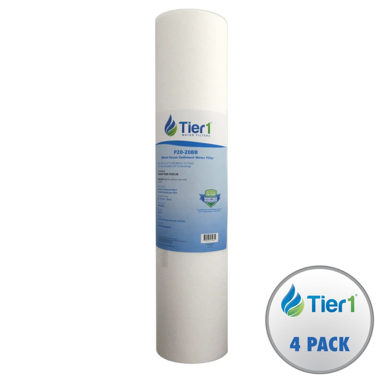 20 X 4.5 Spun Wound Polypropylene Replacement Filter by Tier1 (20 micron) - WaterFilters.NET