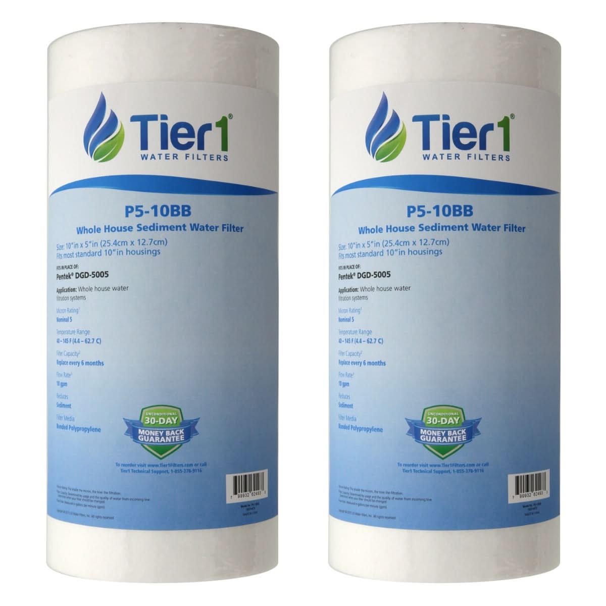 10 X 4.5 Spun Wound Polypropylene Replacement Filter by Tier1 (5 micron) - WaterFilters.NET