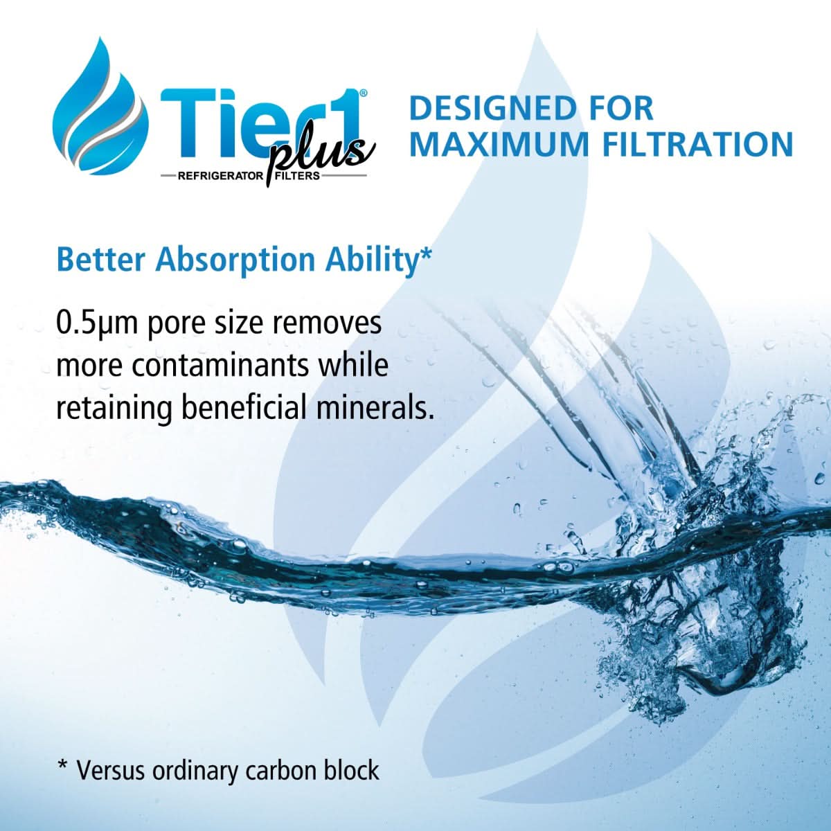 Tier1 Plus EveryDrop EDR5RXD1 Whirlpool 4396508/4396510 Comparable Lead And Mercury Reducing Refrigerator Water Filter - WaterFilters.NET