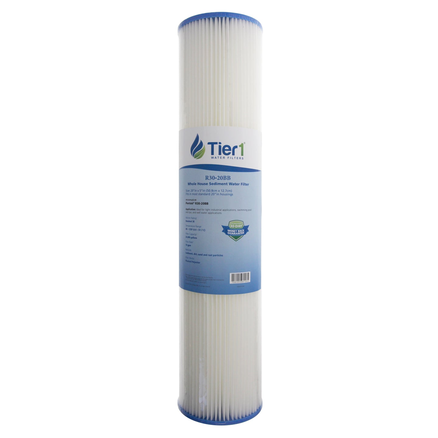 20 X 4.5 Pleated Polyester Replacement Filter by Tier1 (30 micron)