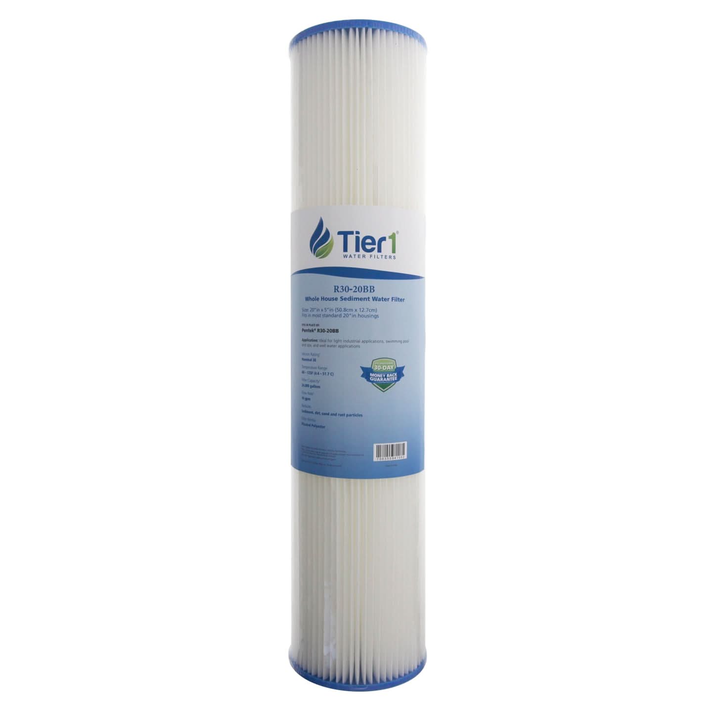 20 X 4.5 Pleated Polyester Replacement Filter by Tier1 (30 micron) - WaterFilters.NET