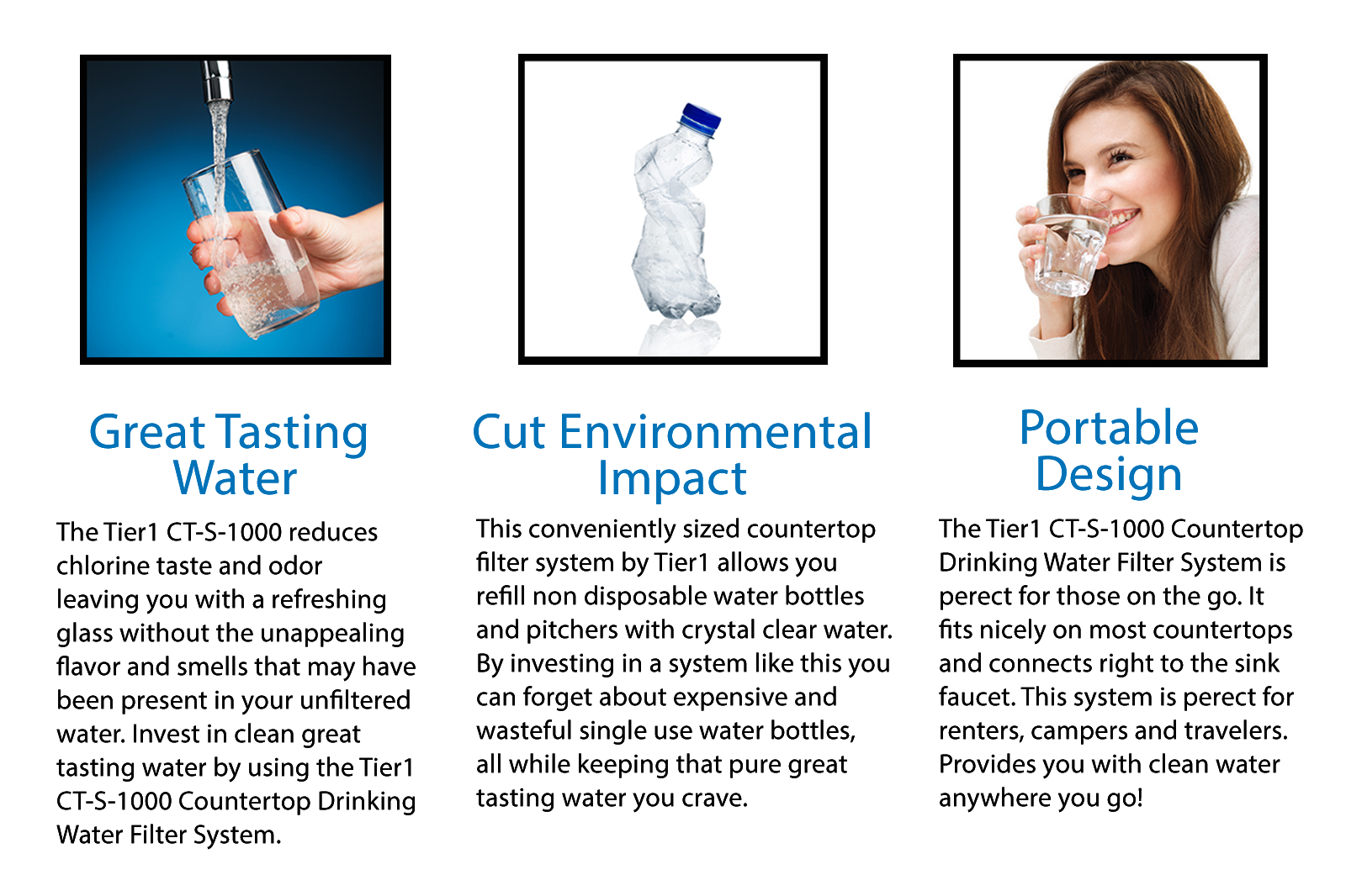 Tier1 CT-S-1000 Countertop Drinking Water Filter System - WaterFilters.NET