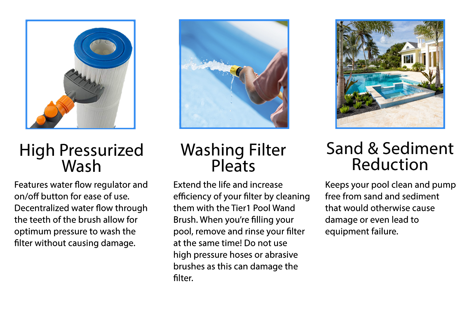 Tier1 Pool Filter Cartridge Wand Cleaner Brush - WaterFilters.NET