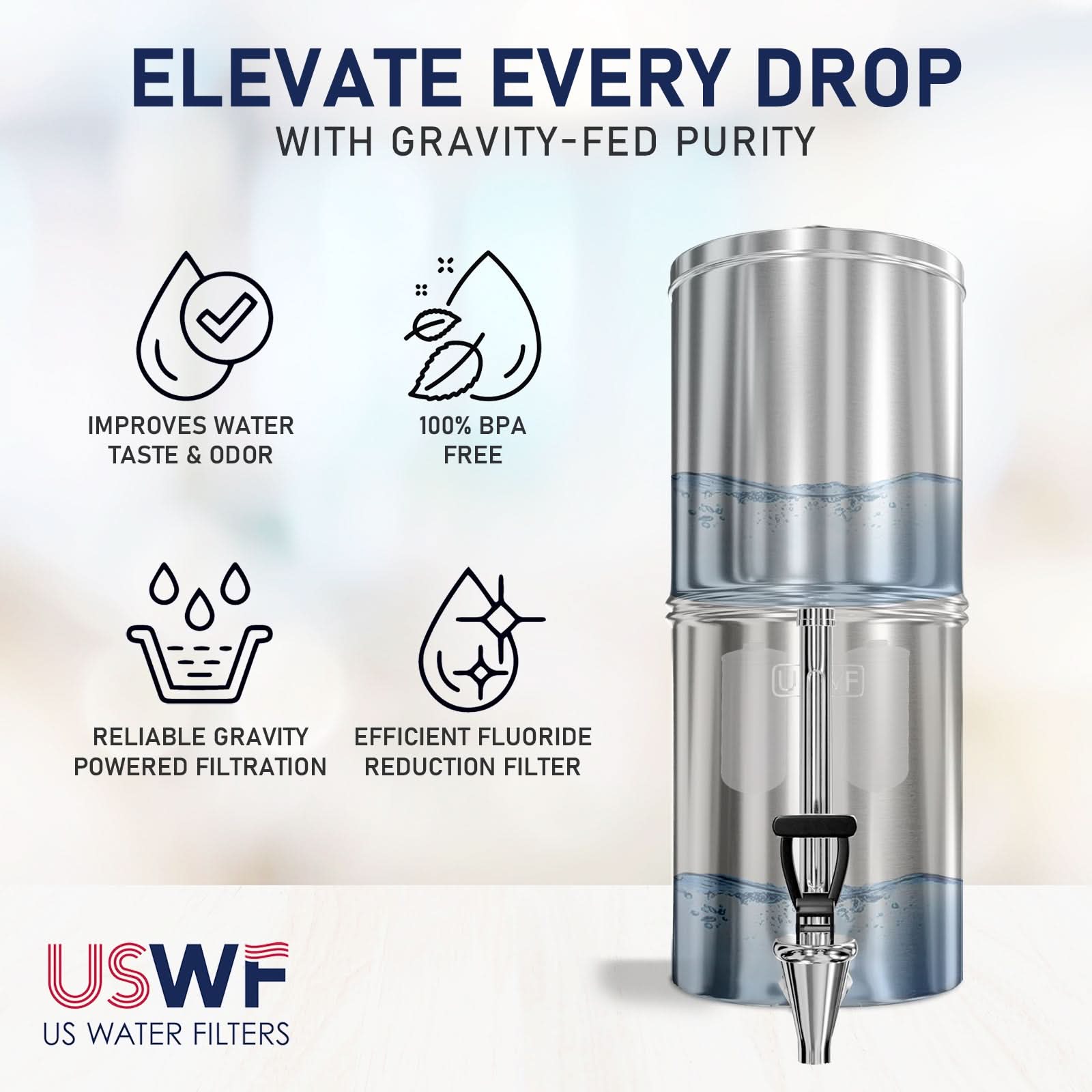 USWF Fluoride Reduction Elements For Gravity Filter Systems (2-Pack) - WaterFilters.NET