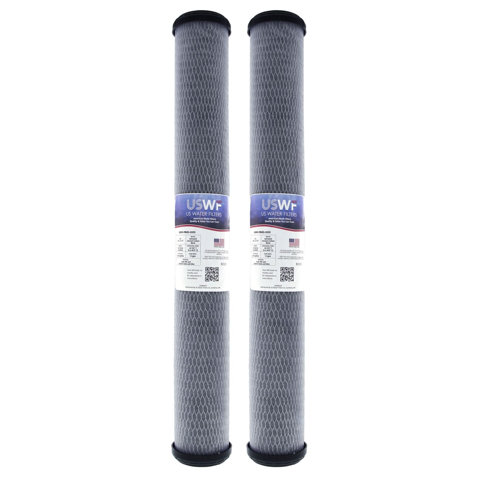 Lead Reducing Carbon Block Filter by USWF 0.5 Micron 20"x2.5" - WaterFilters.NET