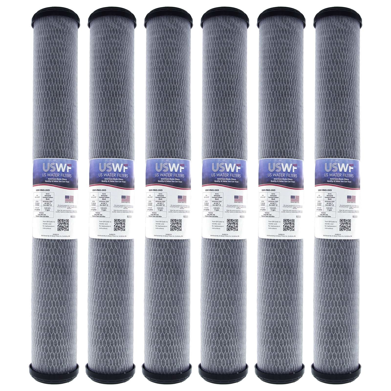 Lead Reducing Carbon Block Filter by USWF 0.5 Micron 20"x2.5" - WaterFilters.NET