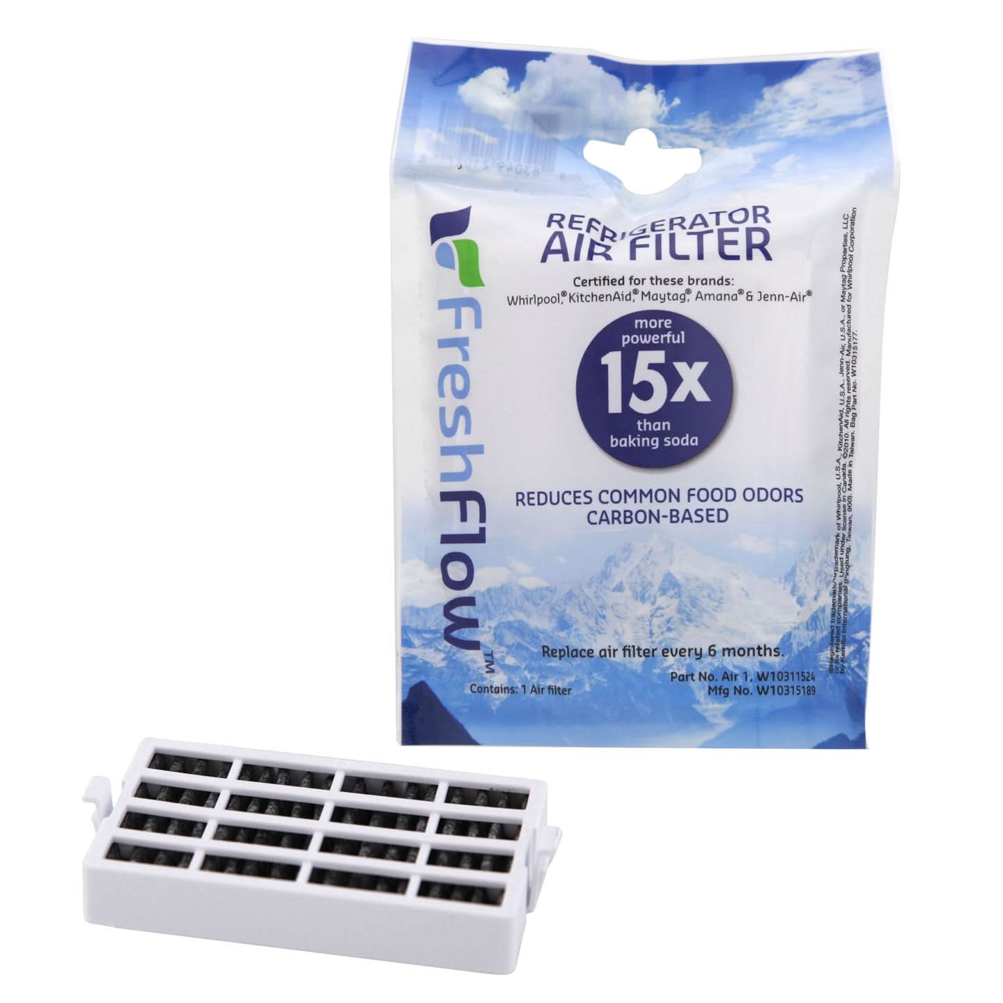 Whirlpool W10311524 FreshFlow Carbon Impregnated Refrigerator Air Filter - WaterFilters.NET