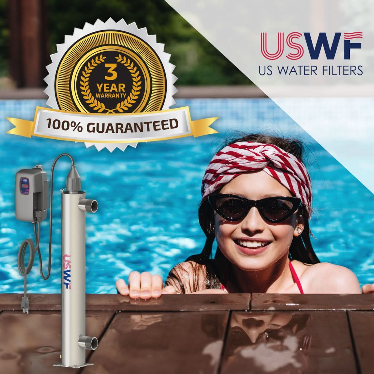 82 GPM Pool Ultraviolet LightSterilization System H4-PL by USWF