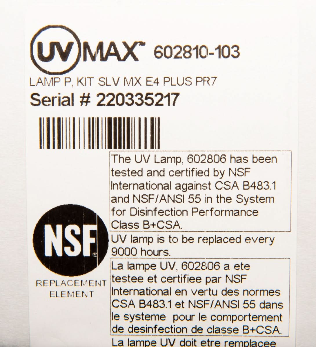 Viqua 602810-103 Lamp/ Quartz Sleeve Combo Pack - WaterFilters.NET