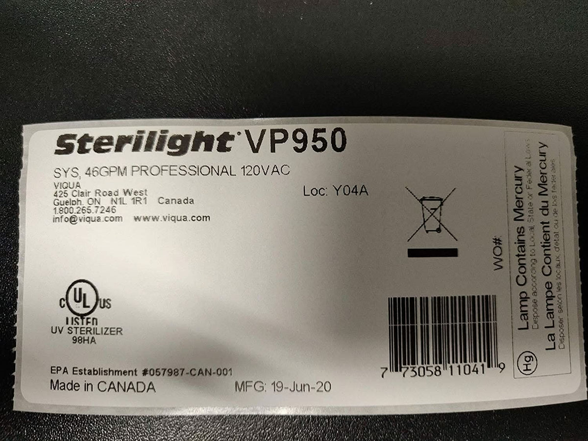 VP950 UltraViolet Water Disinfection System by Viqua - WaterFilters.NET