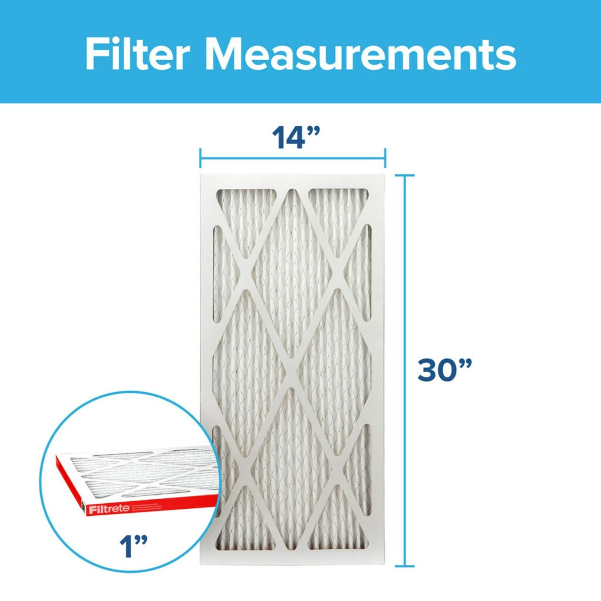 3M Filtrete 1000 Micro Allergen & Dust Defense Filter - 14x30x1 (4-Pack)
