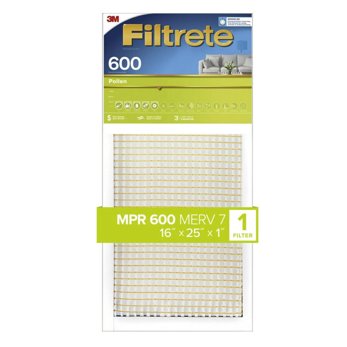 3M Filtrete 600 Dust & Pollen Reduction Air Filter - 16x25x1 (4-Pack) - WaterFilters.NET