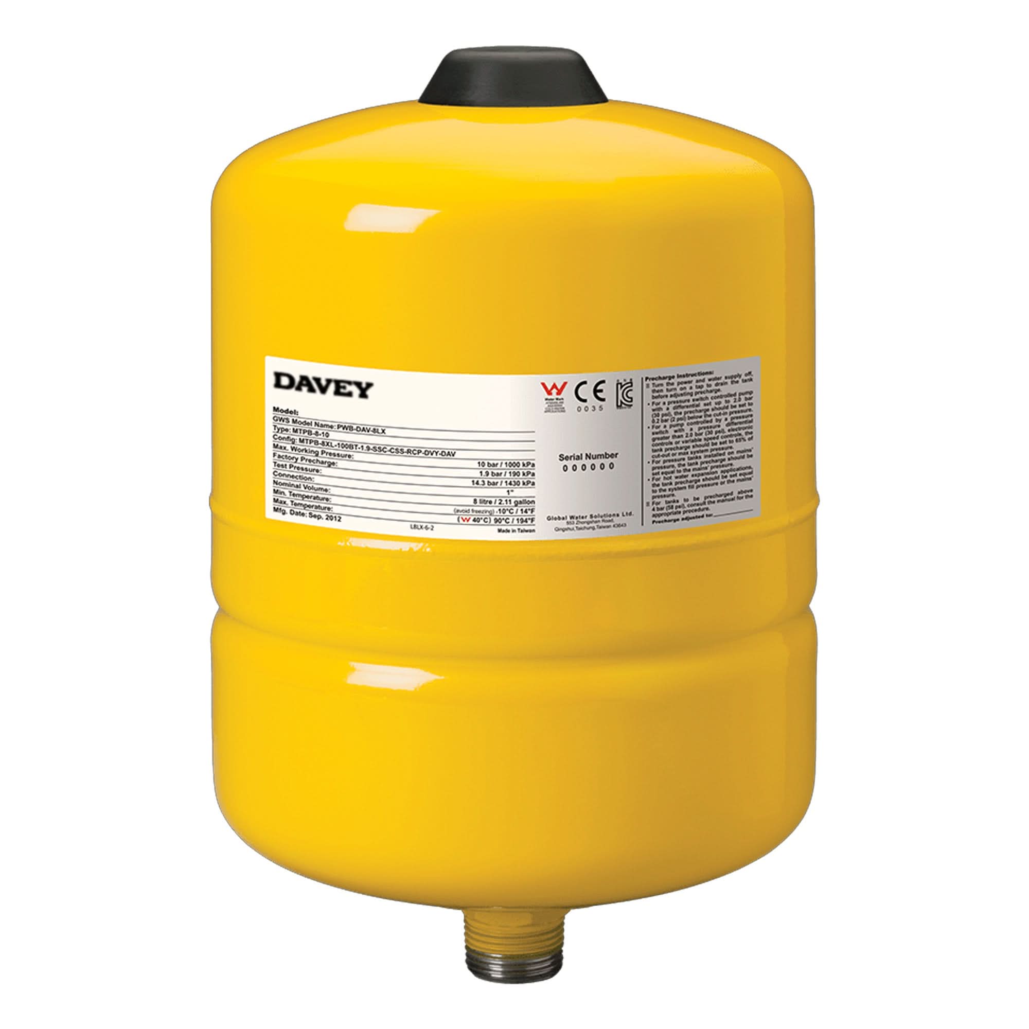 Davey 33076NPT Steel Supercell Pressure Tank - WaterFilters.NET