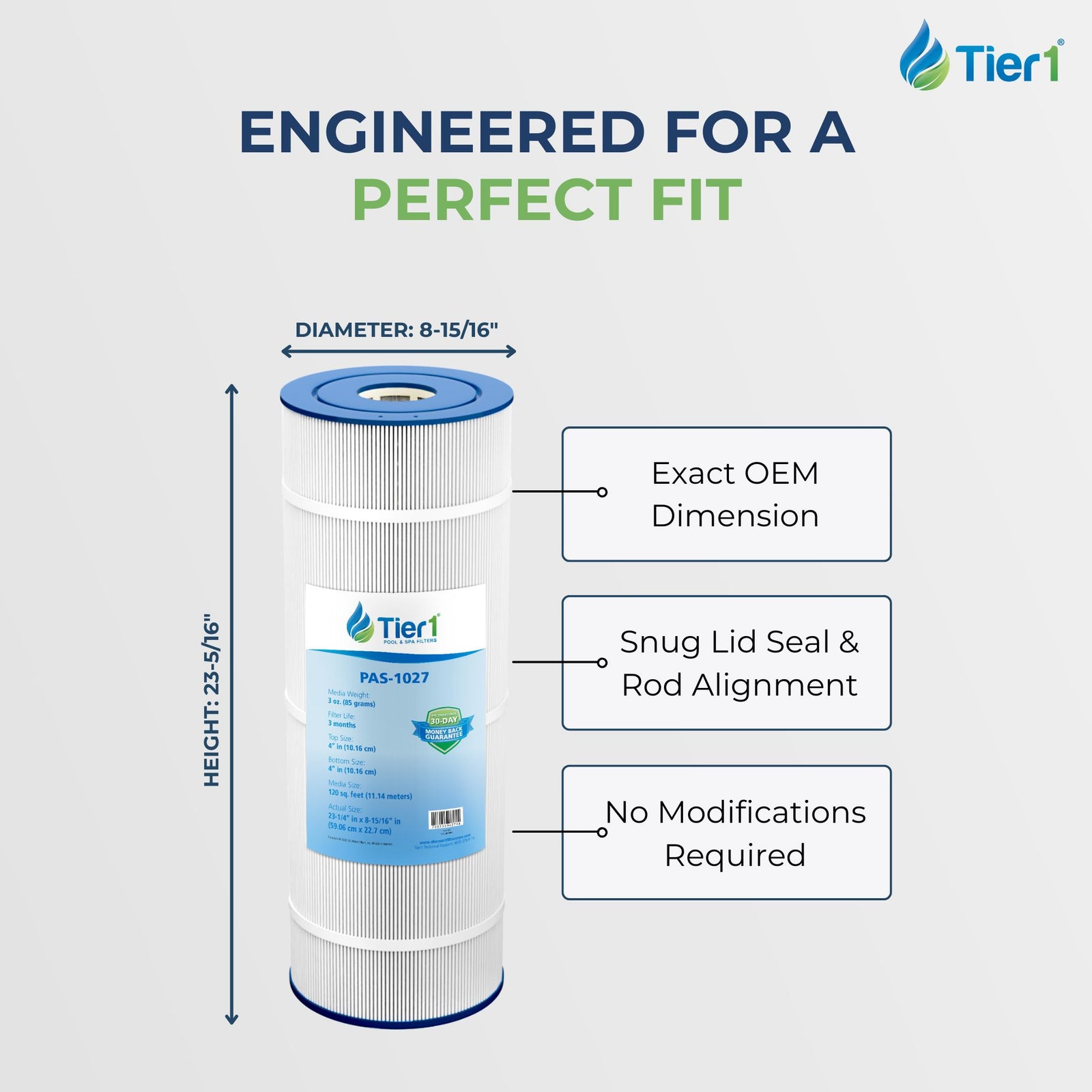 CX-1200-RE Pool and Spa Replacement Filter by Tier1
