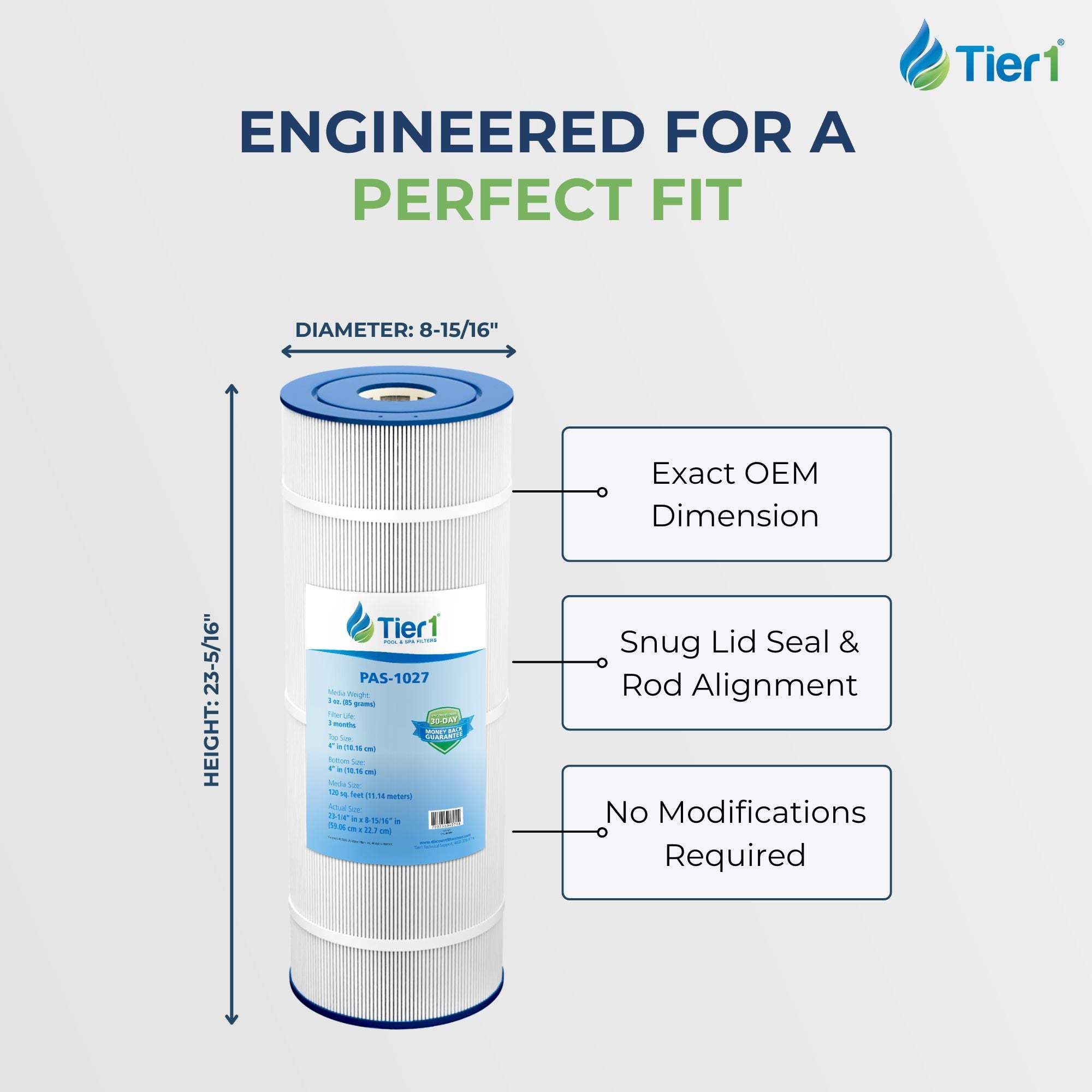CX-1200-RE Pool and Spa Replacement Filter by Tier1