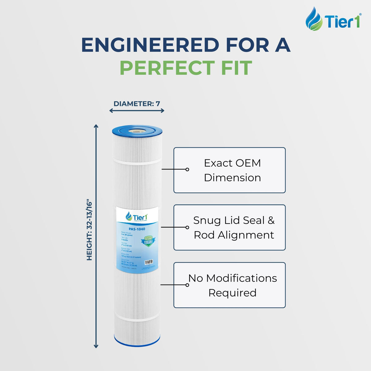 32-3/4 X 7-Inch TIier1 PAS-1040 Replacement For CX1380-RE