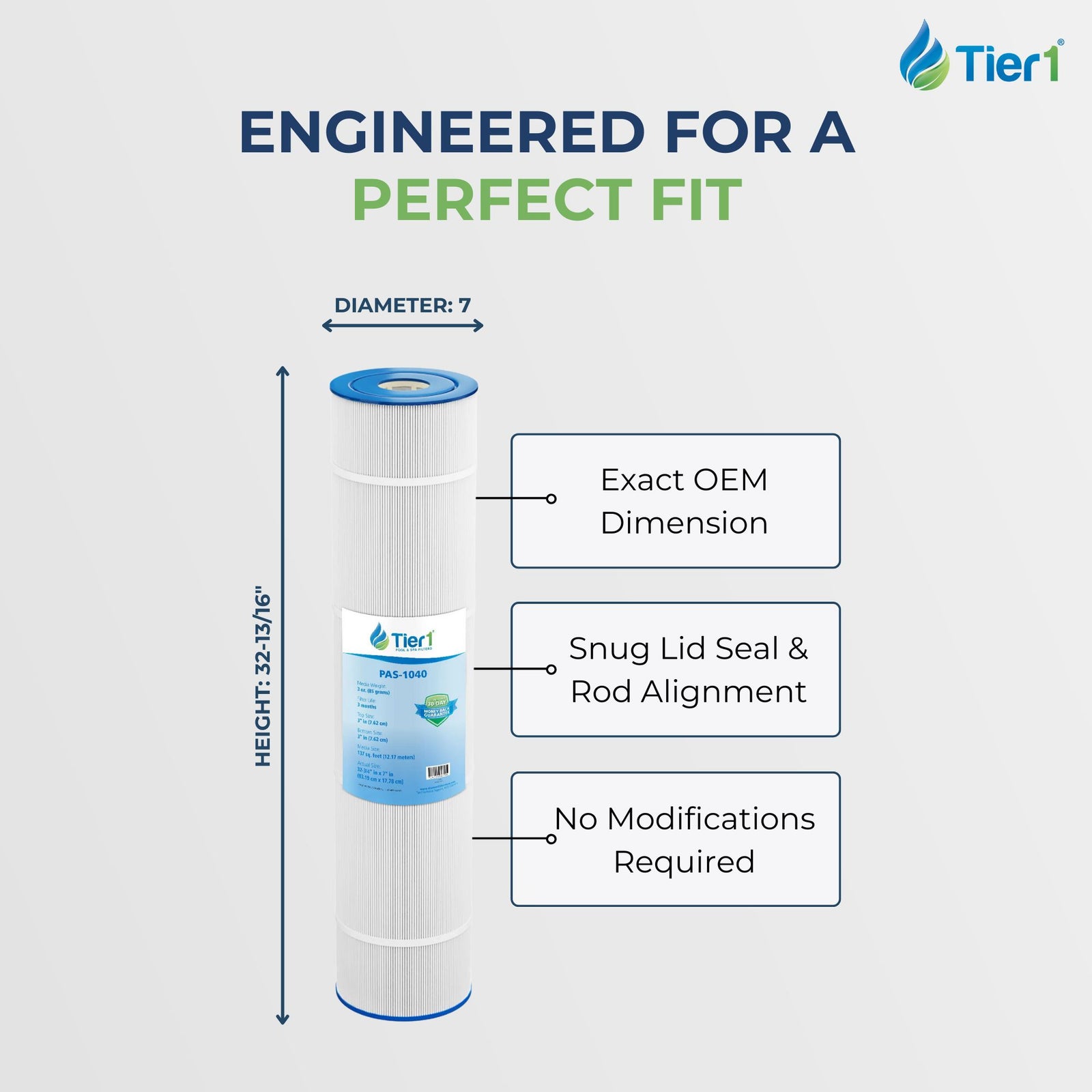 32-3/4 X 7-Inch TIier1 PAS-1040 Replacement For CX1380-RE