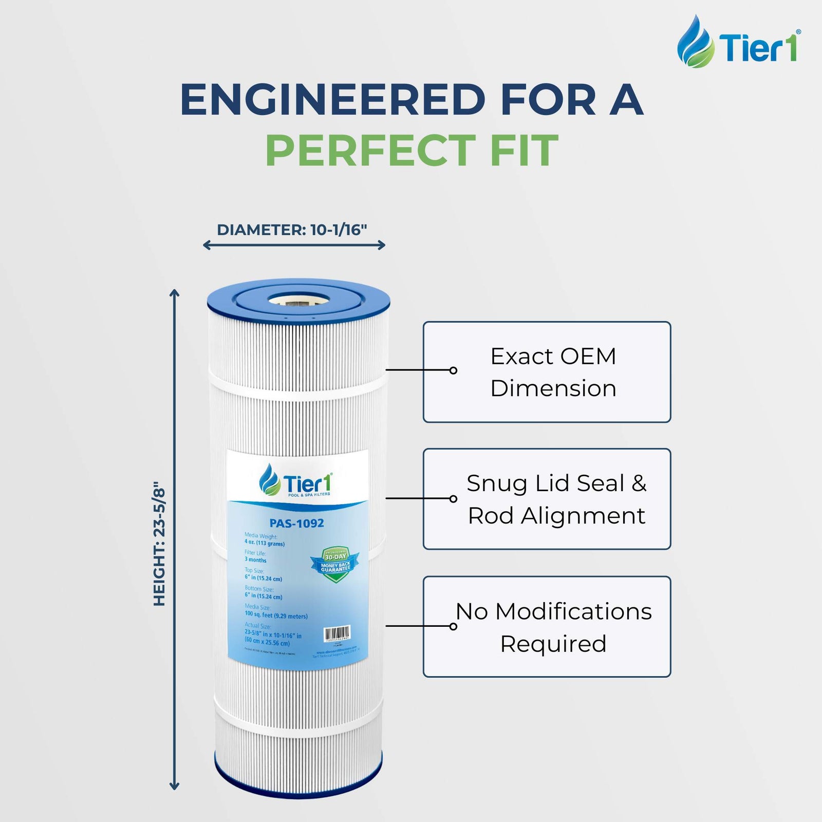 Tier1 Pleatco PAP100 and PAP100-4 Replacement Pool Filter