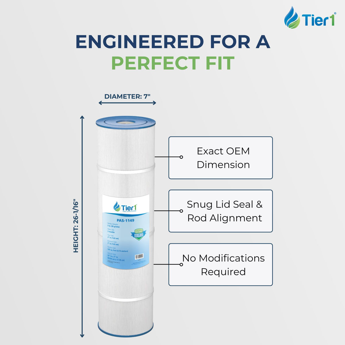 Tier1 Brand Replacement Pool and Spa Filter for 817-0131, 178584 & R173476
