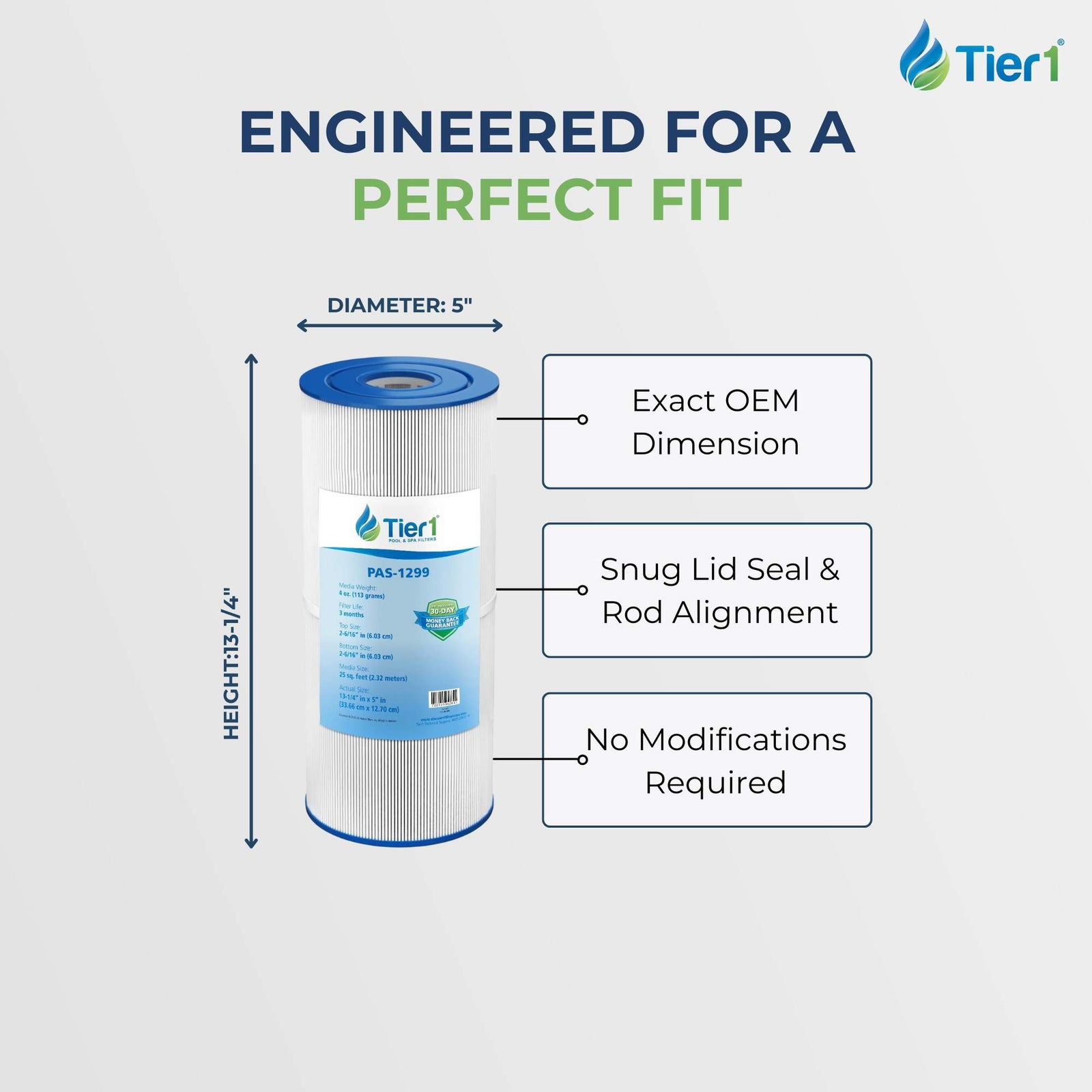 13-1/4 X 5-Inch Tier1 PAS-1299 Replacement For 42-2891-08-R, 2590000 & 5475000