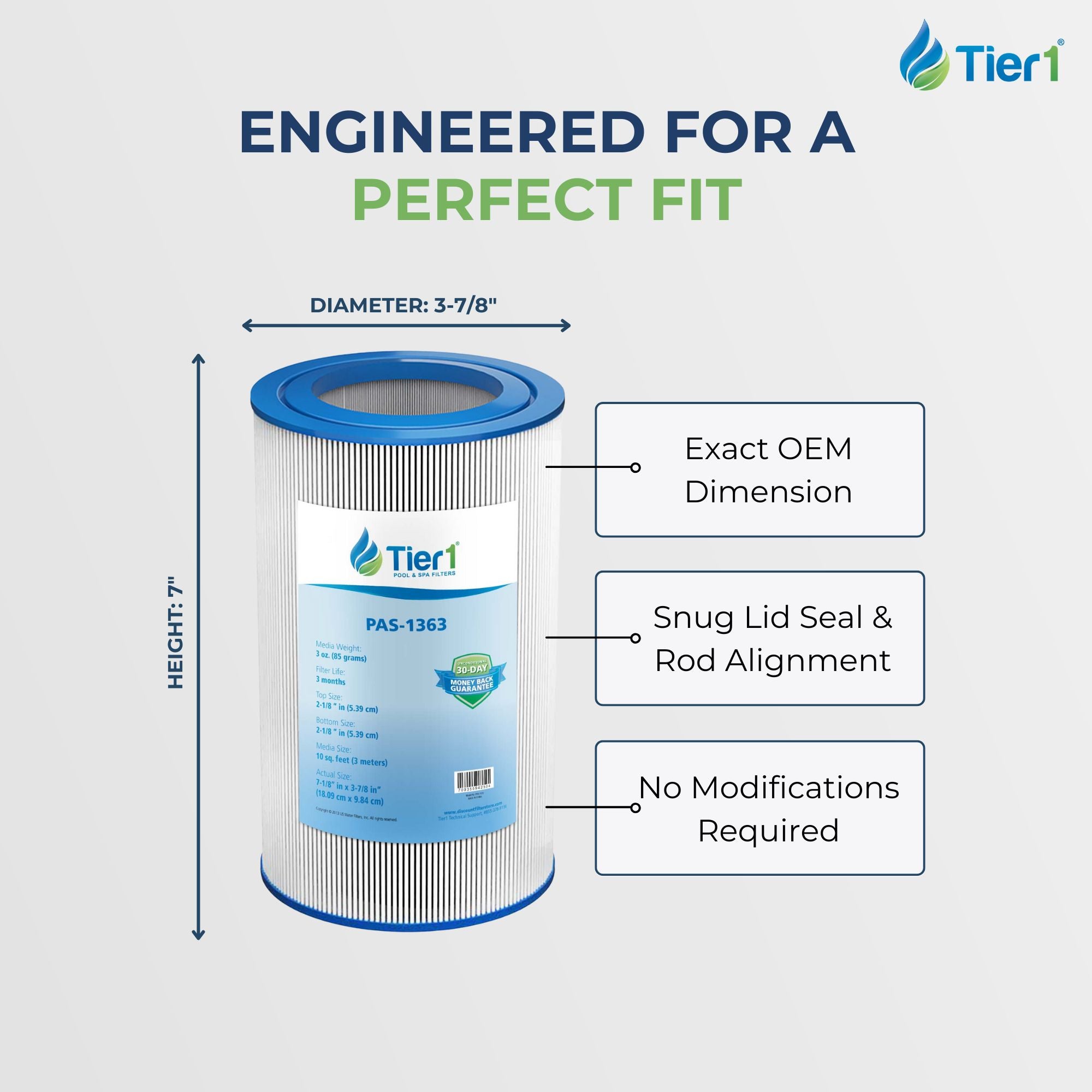 Tier1 PAS-1363 Pleated Pool and Spa Filter