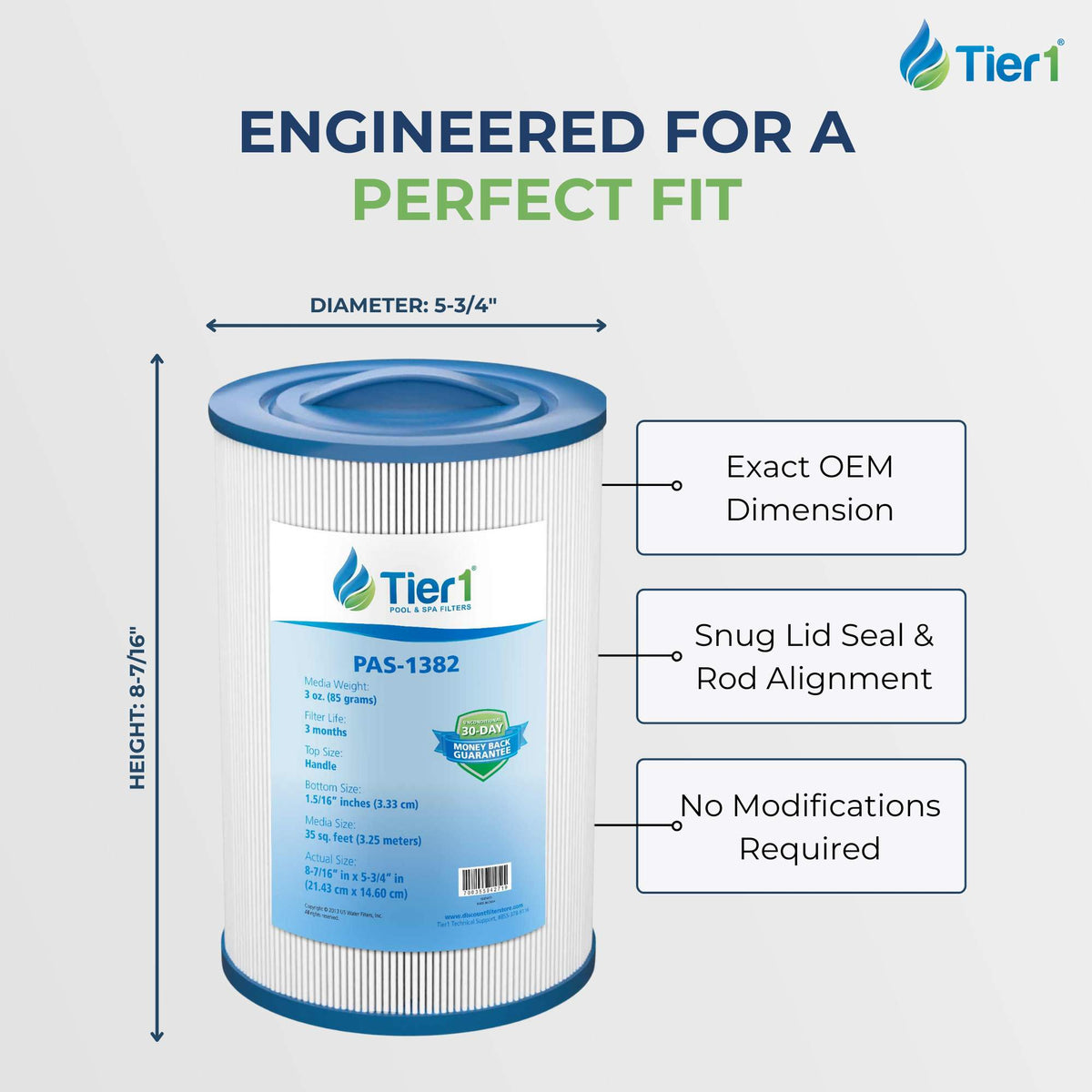 Tier1 PAS-1382 Replacement Pool and Spa Filter