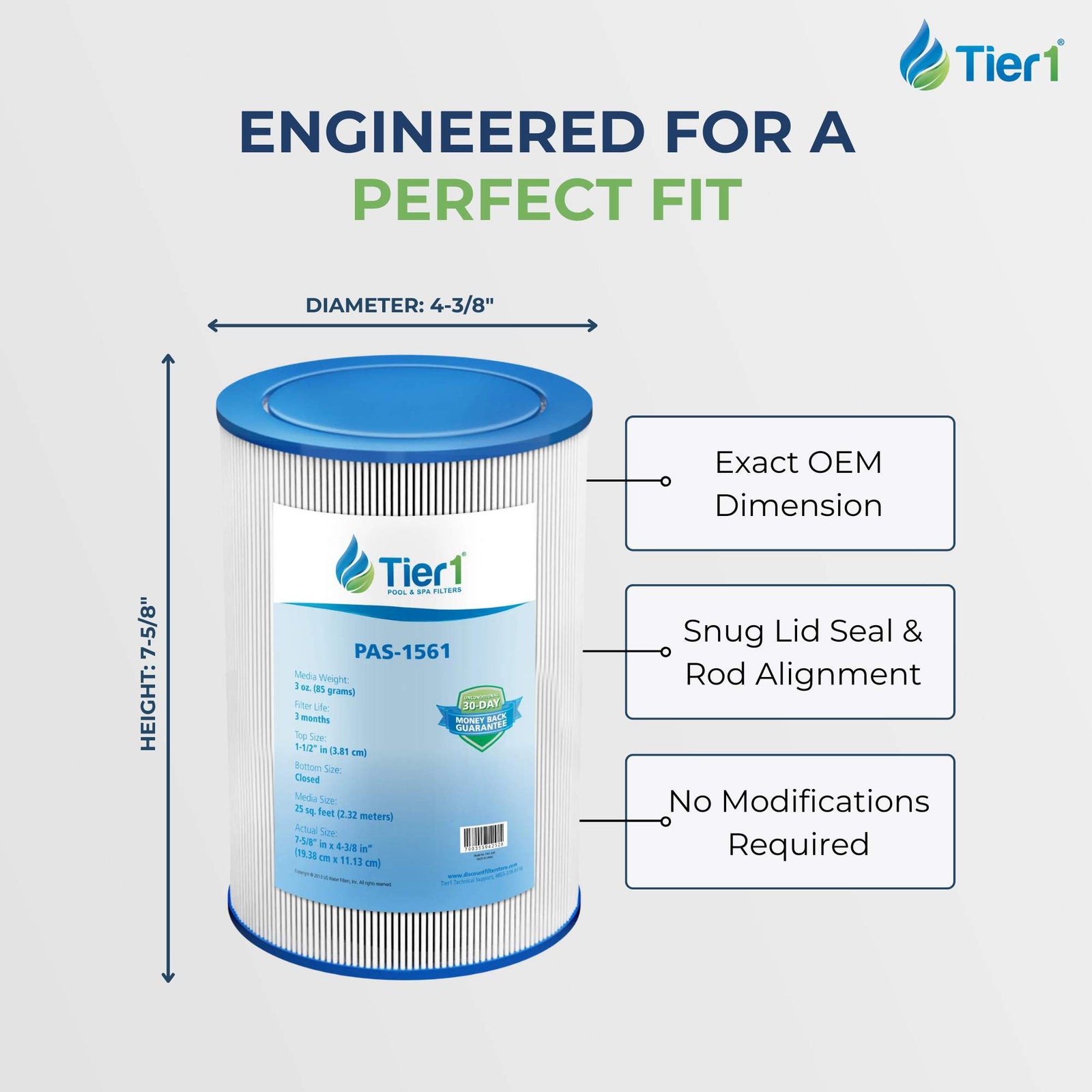 Tier1 PAS-1561 Replacement Pool and Spa Filter
