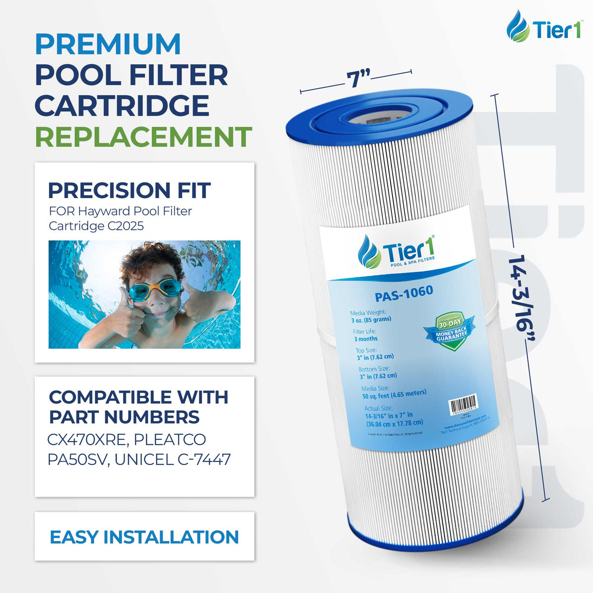 14-3/16 X 7-Inch Tier1 PAS-1060 Replacement For CX470-XRE & 25200-01505