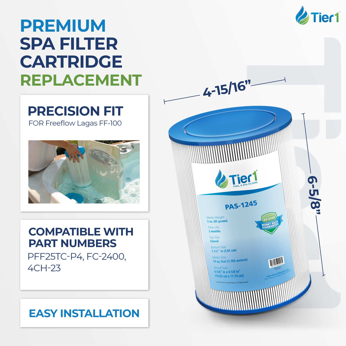 6-5/8 X 4-5/8-Inch Tier1 PAS-1245 Replacement For FF-100