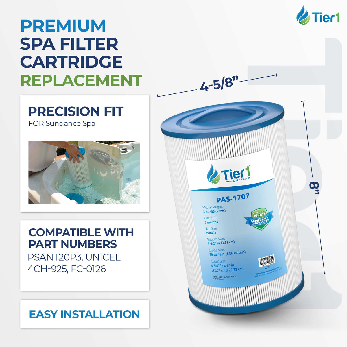 PLEATCO-PSANT20P3 Comparable Replacement filter Cartridge by Tier1