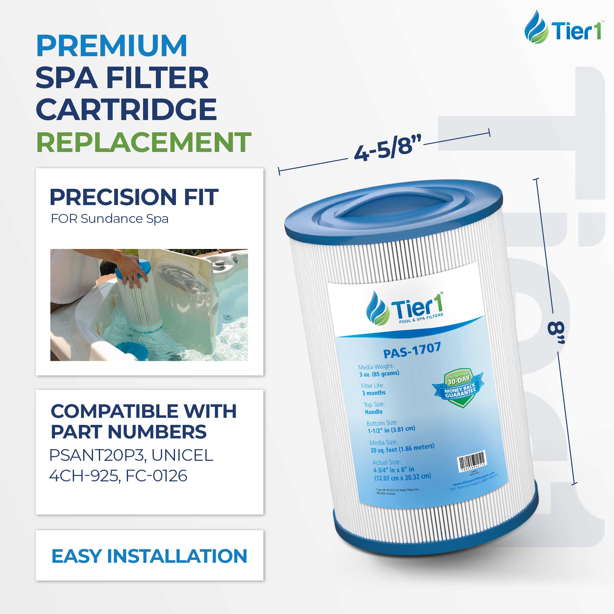 PLEATCO-PSANT20P3 Comparable Replacement filter Cartridge by Tier1