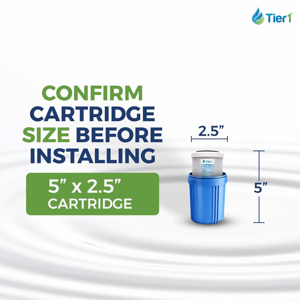 Tier1 0.5 Micron Pentek CBC-5 comparable 5 x 2.5 Water Filter