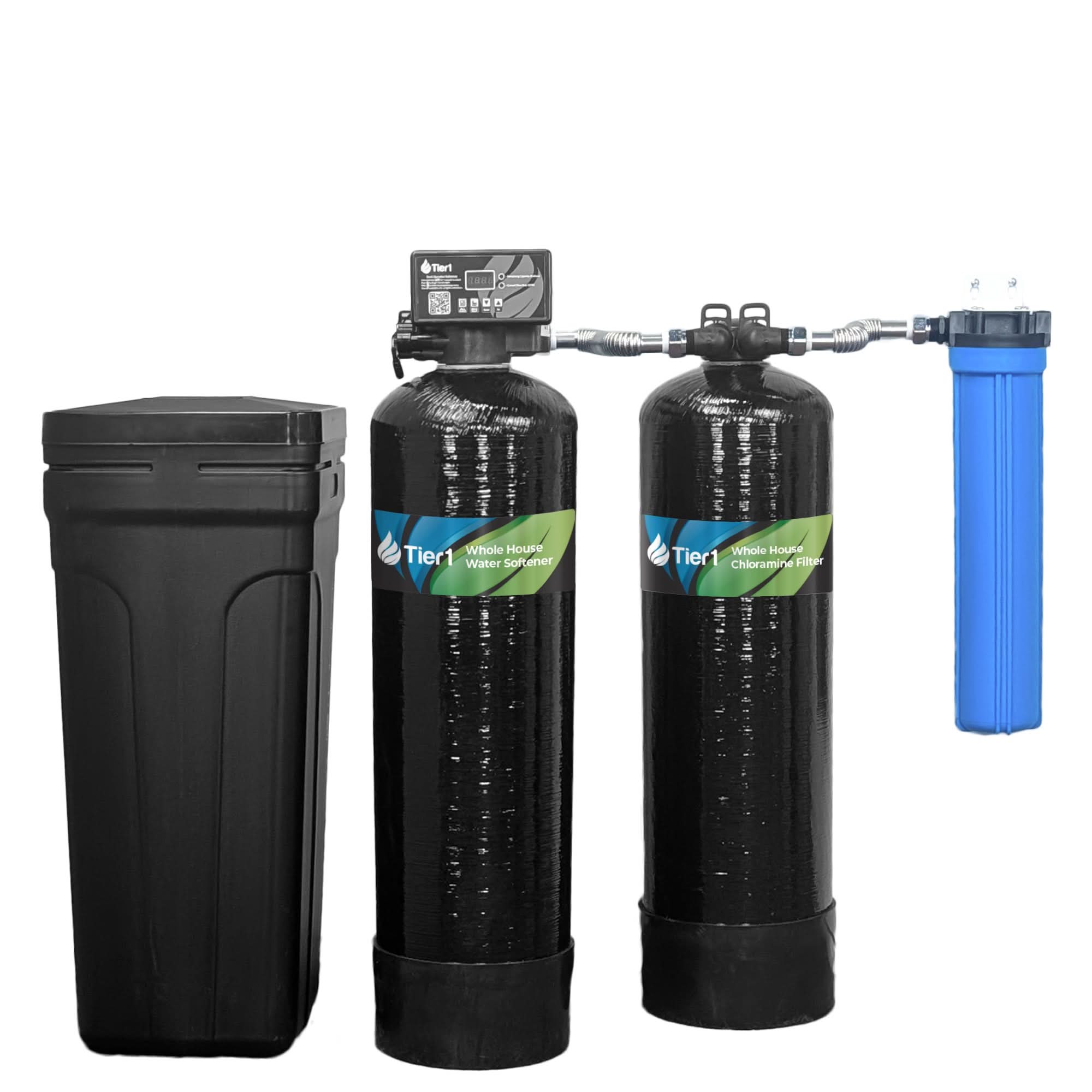 Tier1 32,000 Grain Water Softener & Chloramine Reduction Bundle - Water Softener System plus 600,000 Gallons of Enhanced Performance for Clean, Fresh Water - WaterFilters.NET