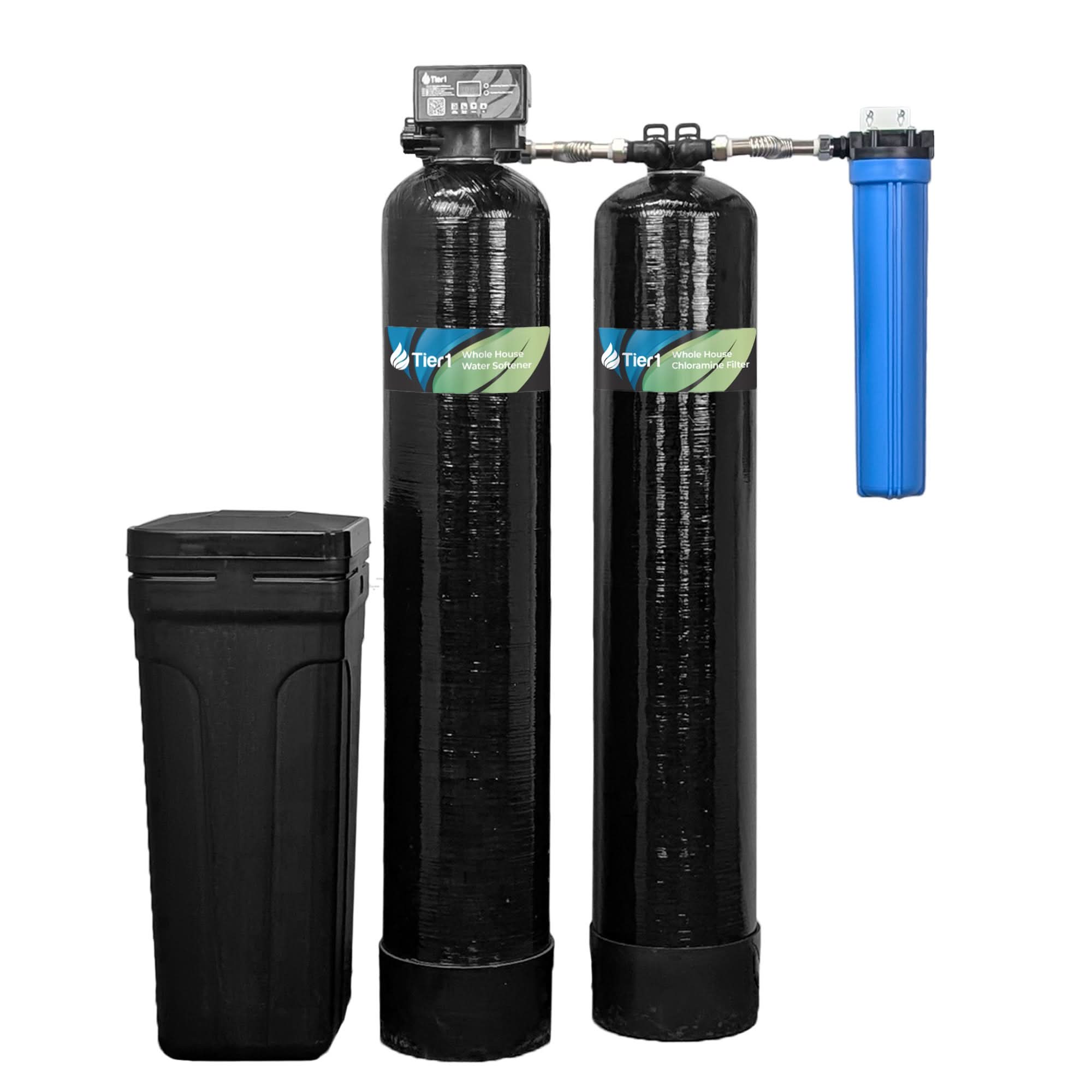 Tier1 48,000 Grain Water Softener & Chloramine Reduction Bundle - Water Softener System plus 900,000 Gallons of Enhanced Performance for Clean, Fresh Water - WaterFilters.NET