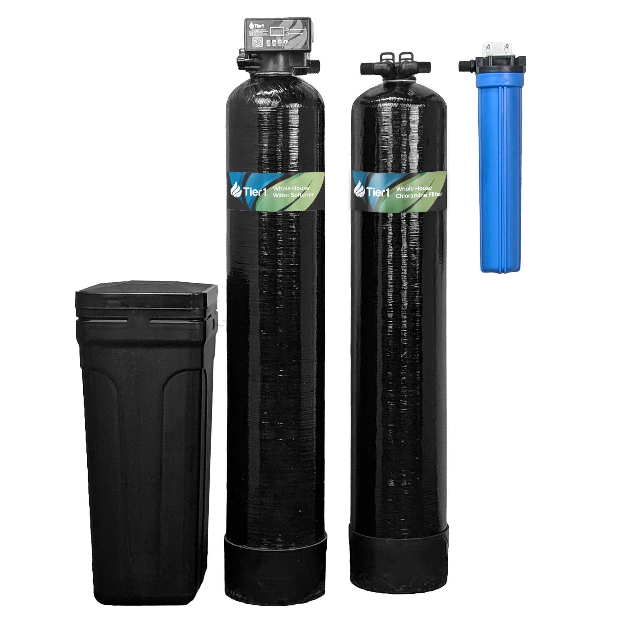 Tier1 48,000 Grain Water Softener & Chloramine Reduction Bundle - Water Softener System plus 900,000 Gallons of Enhanced Performance for Clean, Fresh Water