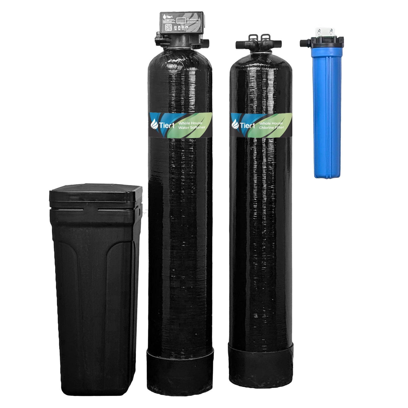 Tier1 48,000 Grain Water Softener & Chlorine Reduction Bundle - Water Softener System plus 900,000 Gallons of Clean, Fresh Water