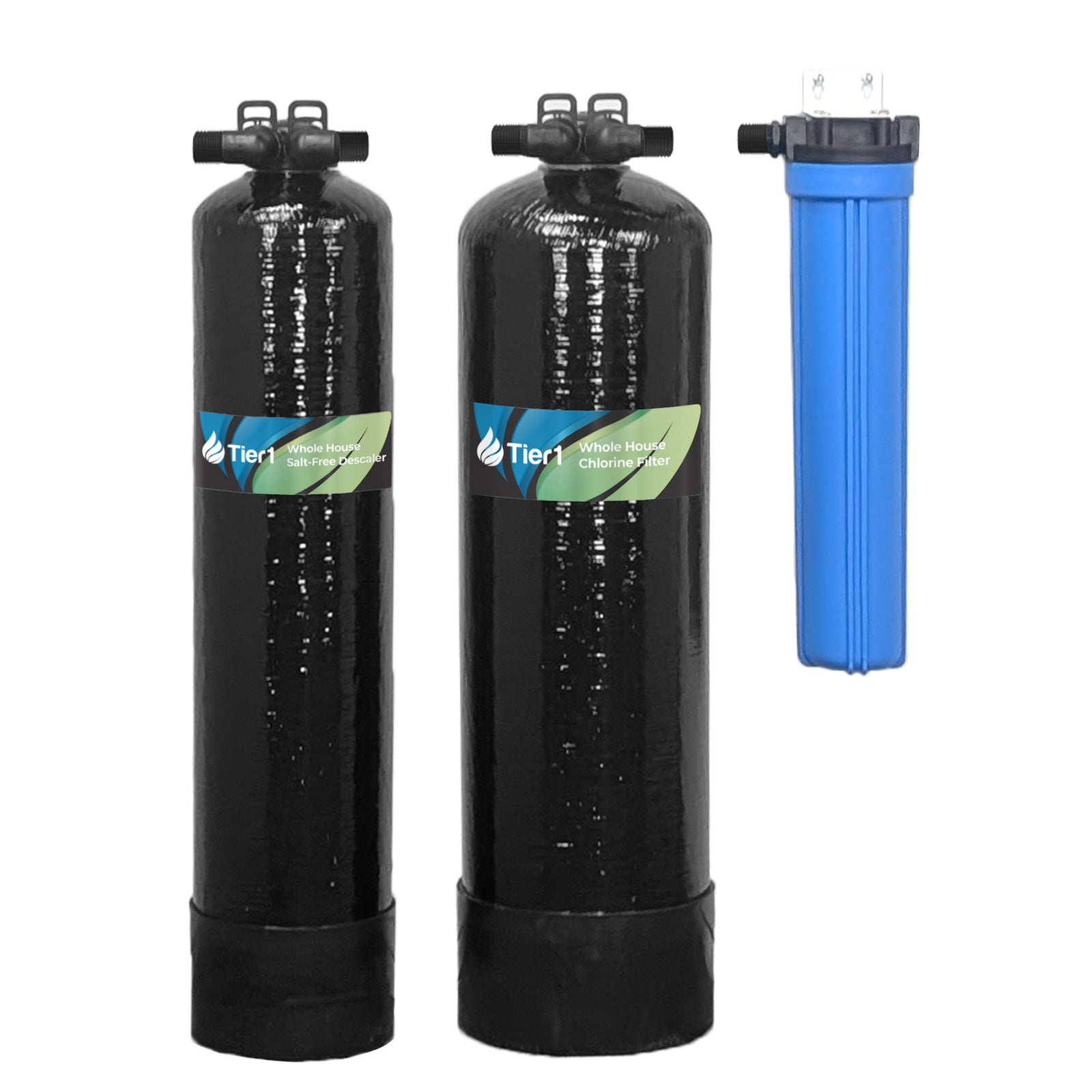 Tier1 Salt-Free Conditioner Bundle with Chlorine Filtration - TAC Scale Prevention System plus 600,000 Gallons of Clean, Fresh Water