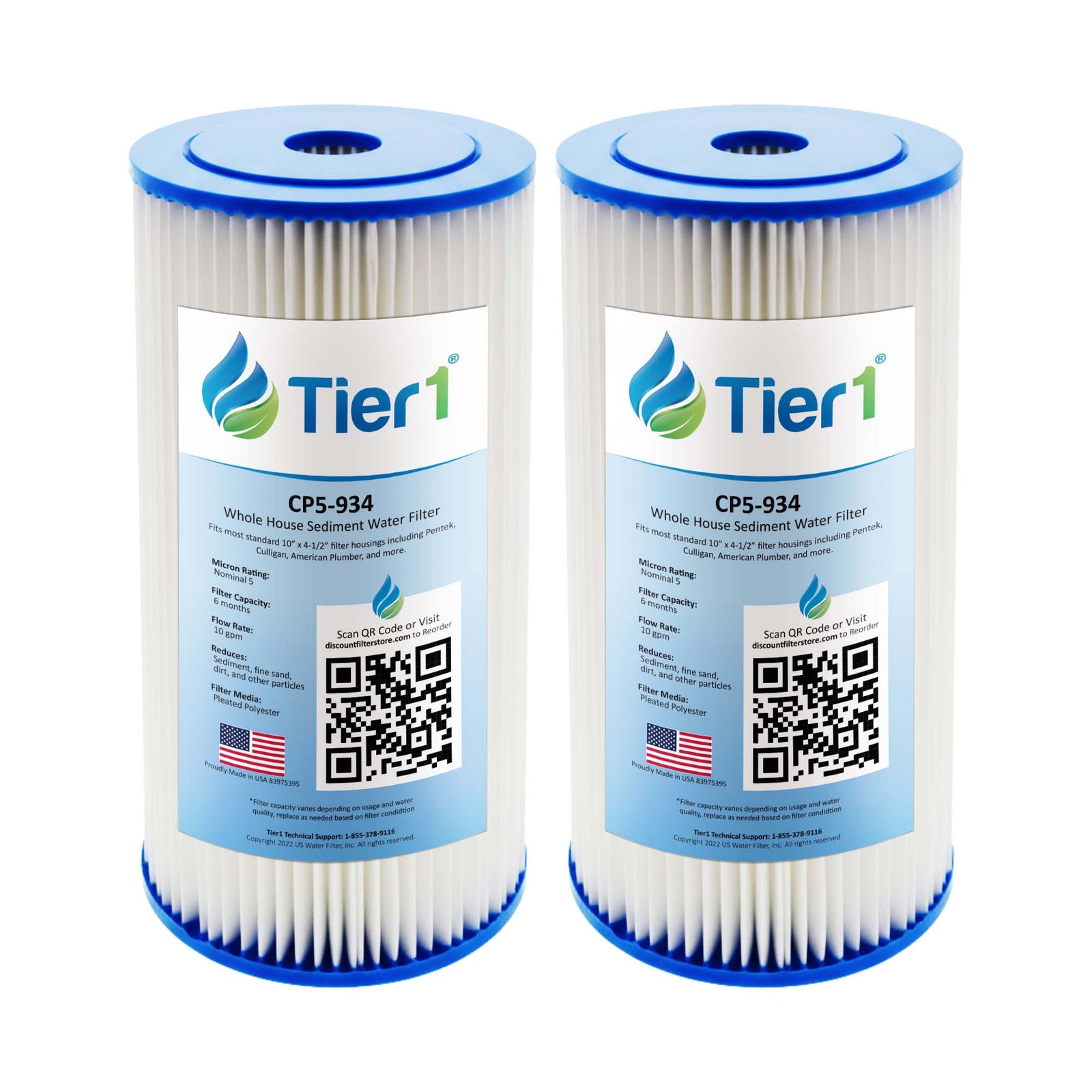 10 X 4.5 Pleated Polyester Replacement Filter (5 micron) - WaterFilters.NET
