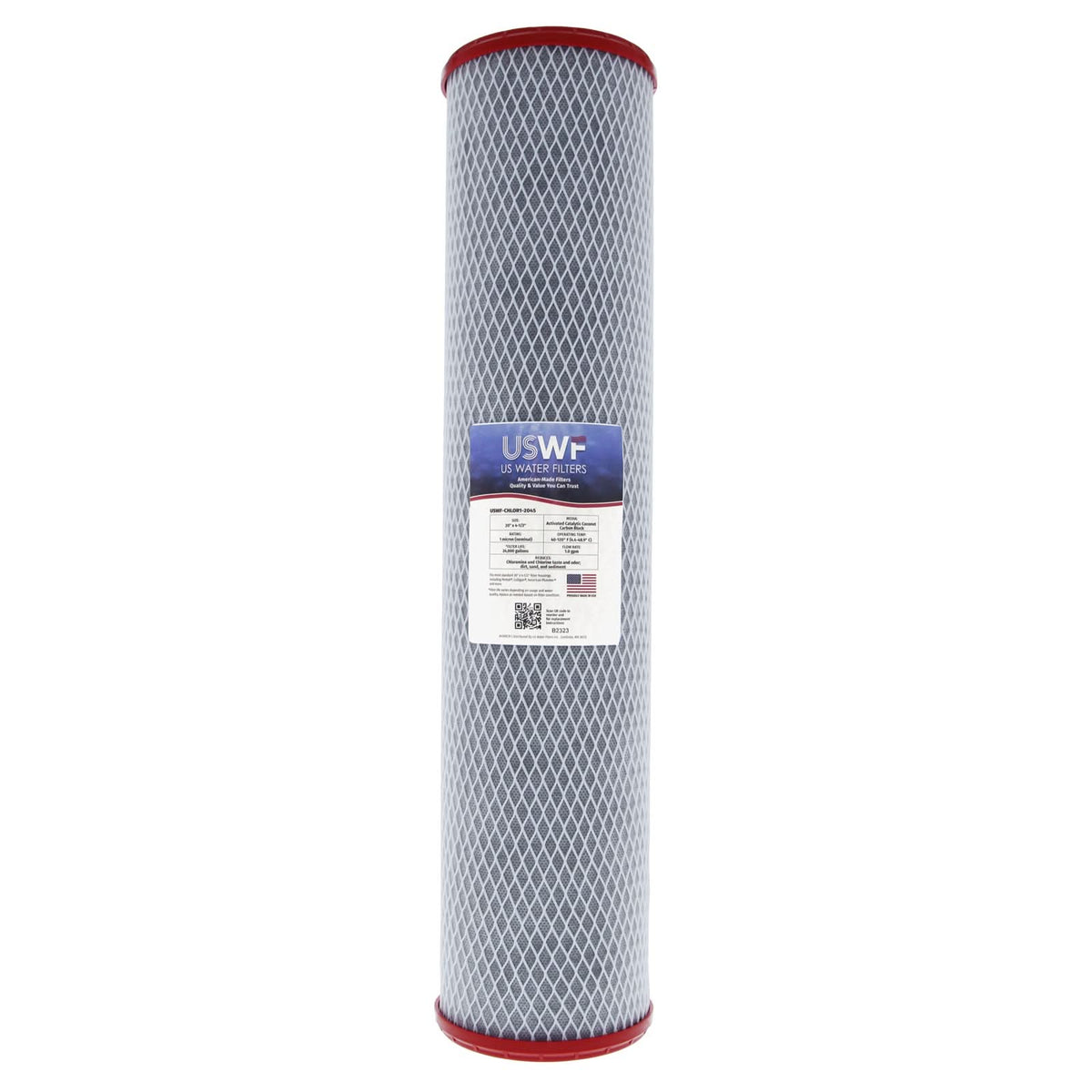 USWF Chloramine 10"+20" 2-Stage Filtration System, Sediment & Chloramine Carbon Block filters, 1" Inlet/Outlet - WaterFilters.NET