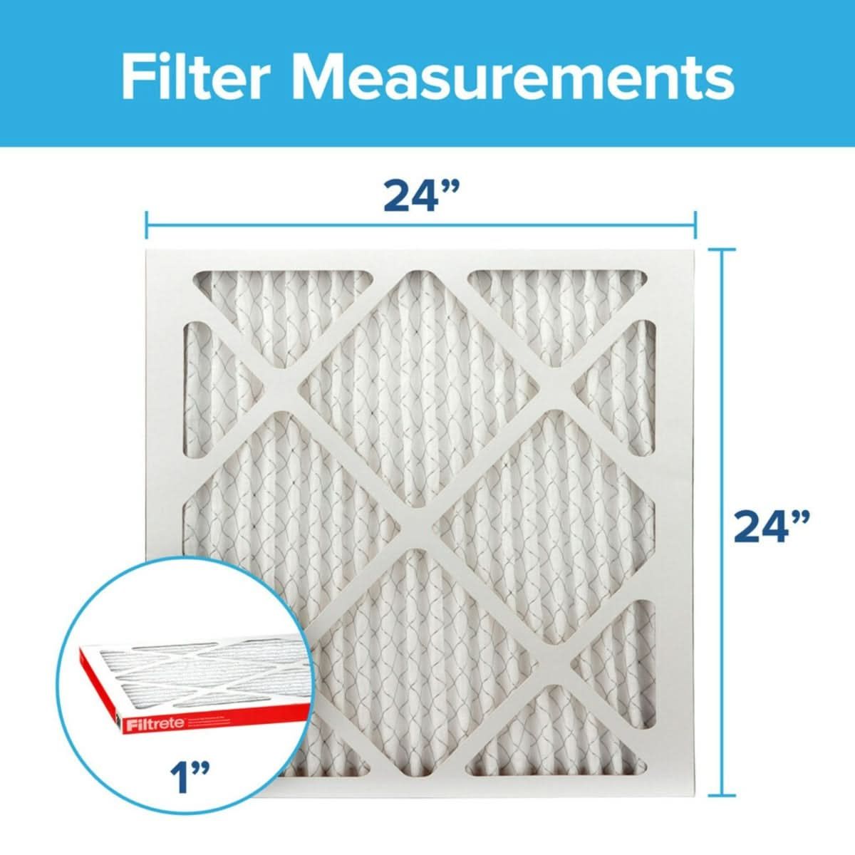 3M Filtrete 1000 Micro Allergen & Dust Defense Filter - 24x24x1 (4-Pack)