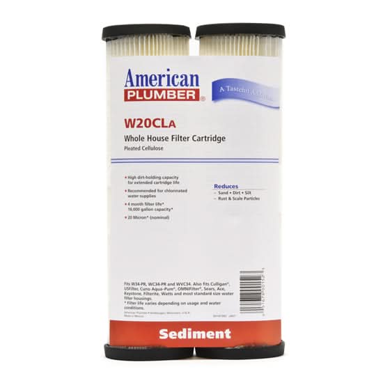American Plumber W20CLA Pleated Cellulose Water Filters - WaterFilters.NET